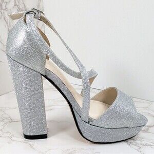 Touch Ups Dyeables Sandals Chloe Silver Size 10.5M Wedding Bridesmaid NEW IN BOX